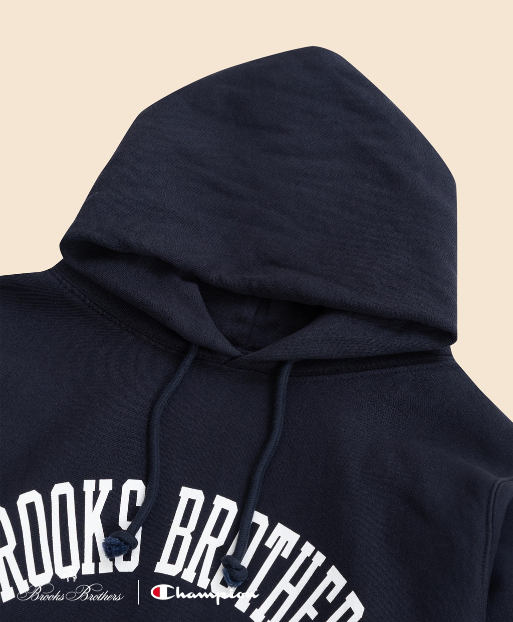 Brooks Brothers×Champion　USAコットン　ラバープリントロゴ　フーデッド　スウェットシャツ　Made in USA3