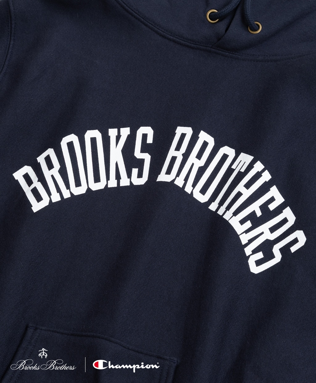 Brooks Brothers×Champion　USAコットン　ラバープリントロゴ　フーデッド　スウェットシャツ　Made in USA4