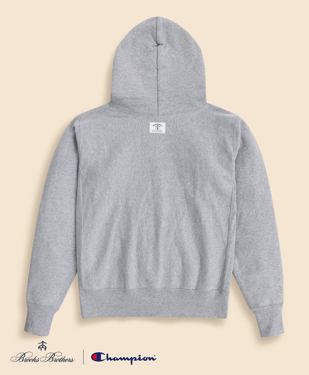 Brooks Brothers×Champion　USAコットン　ラバープリントロゴ　フーデッド　スウェットシャツ　Made in USA2