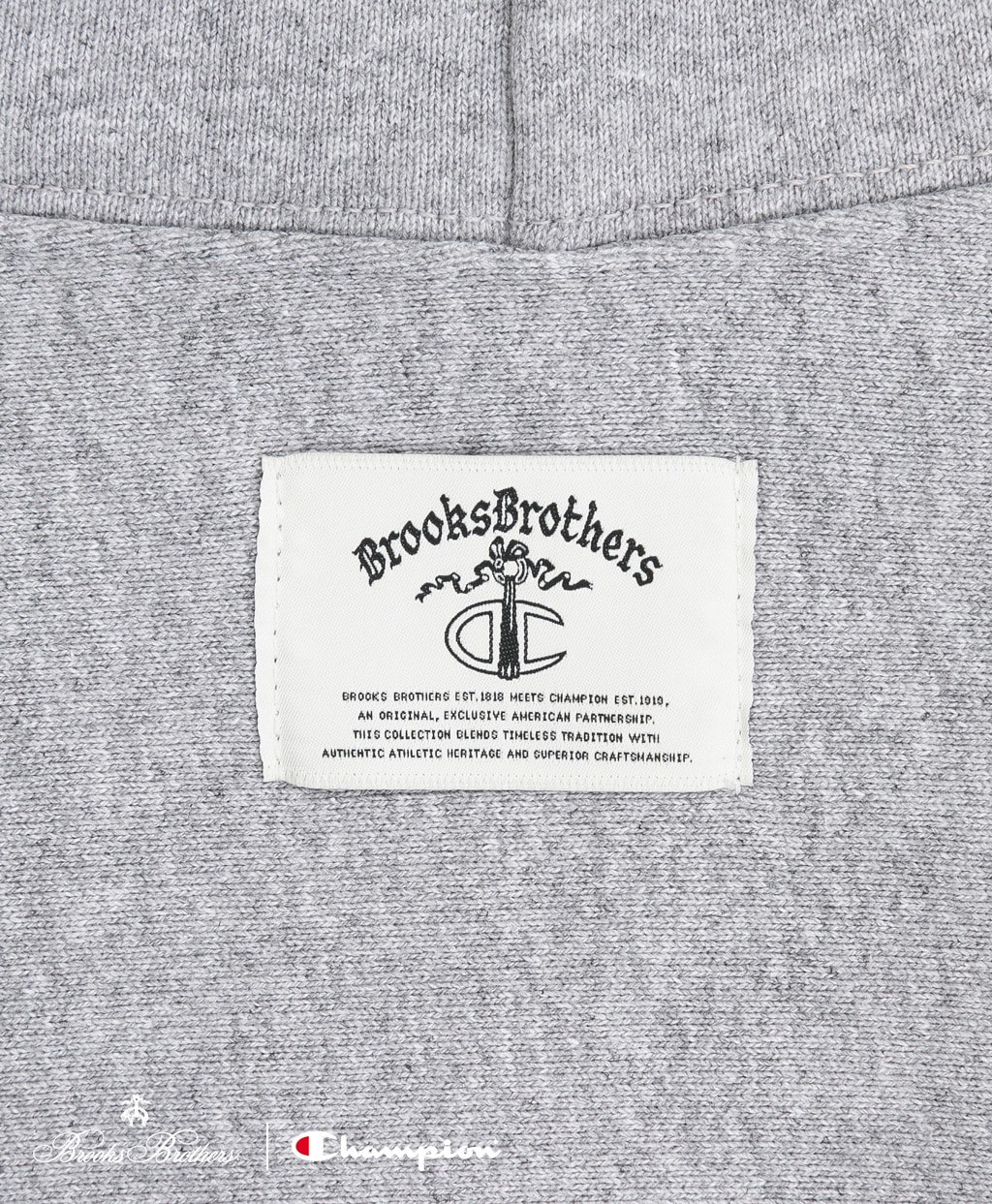 Brooks Brothers×Champion　USAコットン　ラバープリントロゴ　フーデッド　スウェットシャツ　Made in USA6