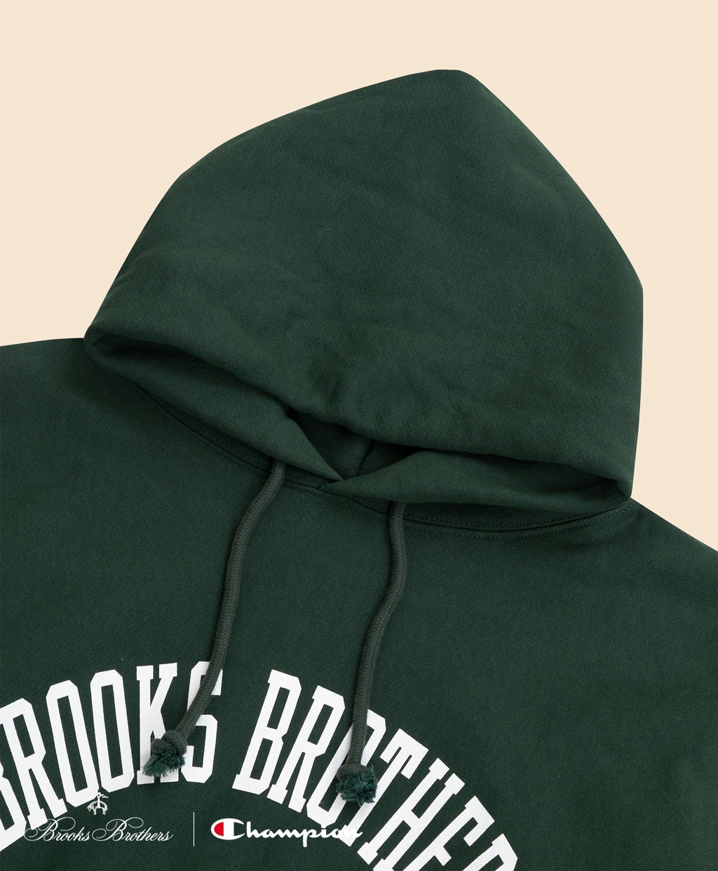 Brooks Brothers×Champion　USAコットン　ラバープリントロゴ　フーデッド　スウェットシャツ　Made in USA3