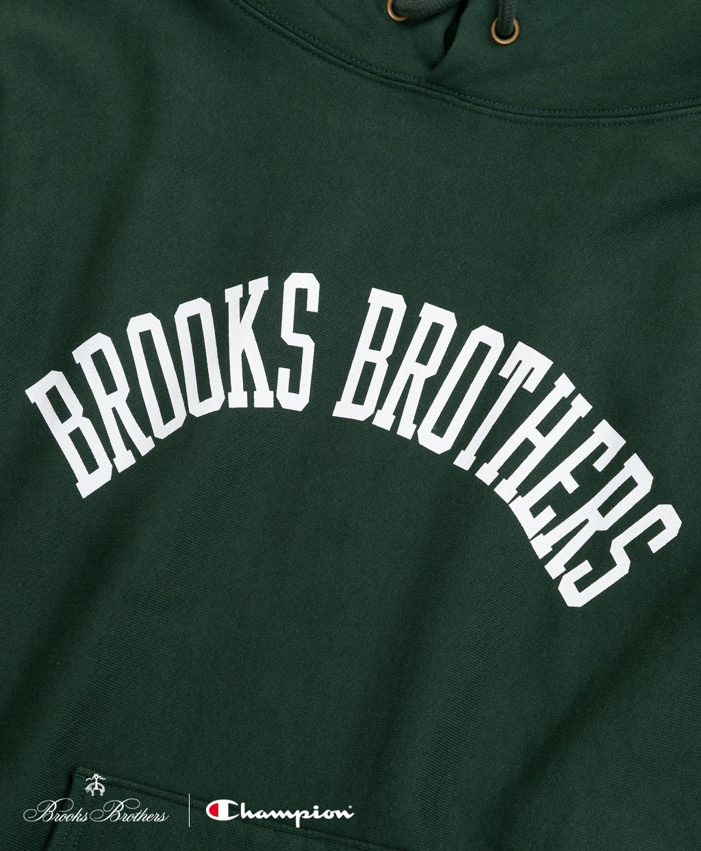 Brooks Brothers×Champion　USAコットン　ラバープリントロゴ　フーデッド　スウェットシャツ　Made in USA4