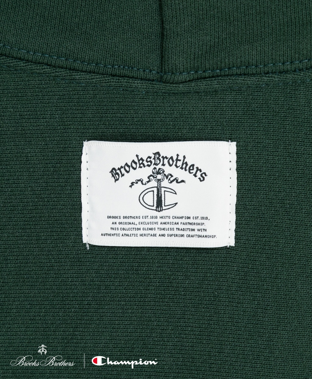 Brooks Brothers×Champion　USAコットン　ラバープリントロゴ　フーデッド　スウェットシャツ　Made in USA6