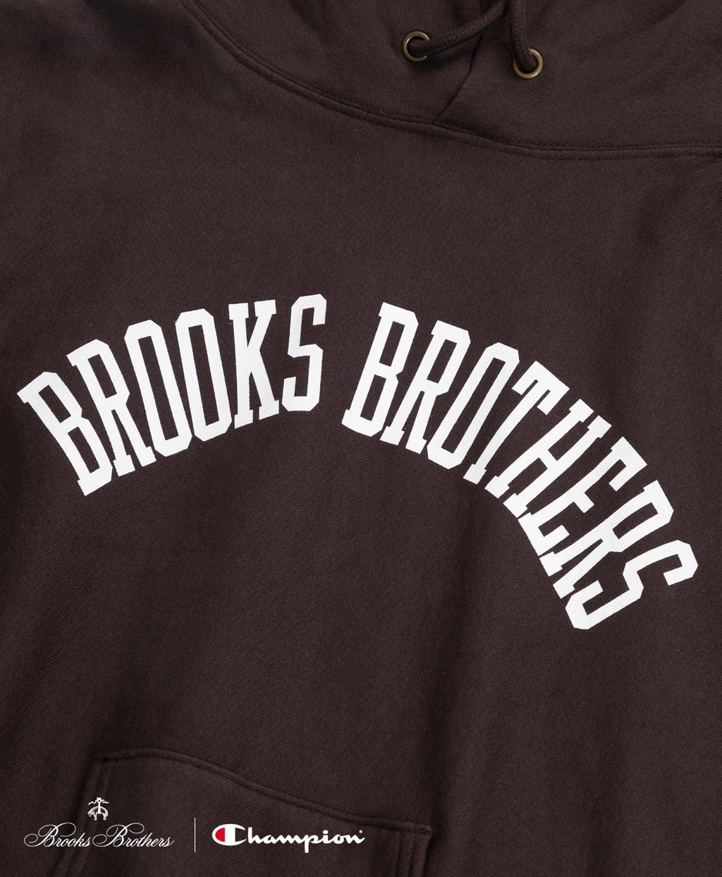 Brooks Brothers×Champion　USAコットン　ラバープリントロゴ　フーデッド　スウェットシャツ　Made in USA4