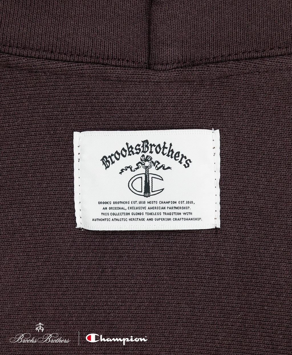 Brooks Brothers×Champion　USAコットン　ラバープリントロゴ　フーデッド　スウェットシャツ　Made in USA6