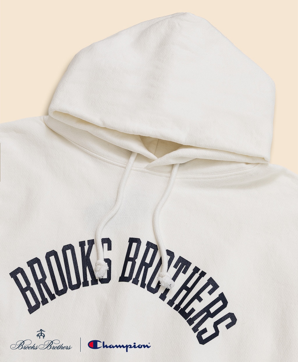 Brooks Brothers×Champion　USAコットン　ラバープリントロゴ　フーデッド　スウェットシャツ　Made in USA3