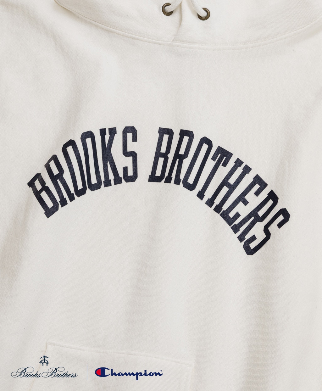 Brooks Brothers×Champion　USAコットン　ラバープリントロゴ　フーデッド　スウェットシャツ　Made in USA4