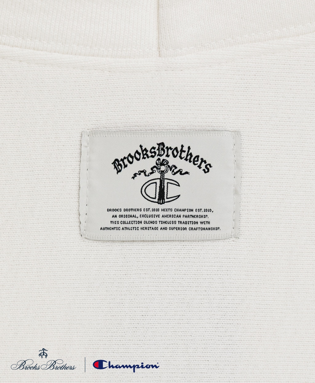 Brooks Brothers×Champion　USAコットン　ラバープリントロゴ　フーデッド　スウェットシャツ　Made in USA6