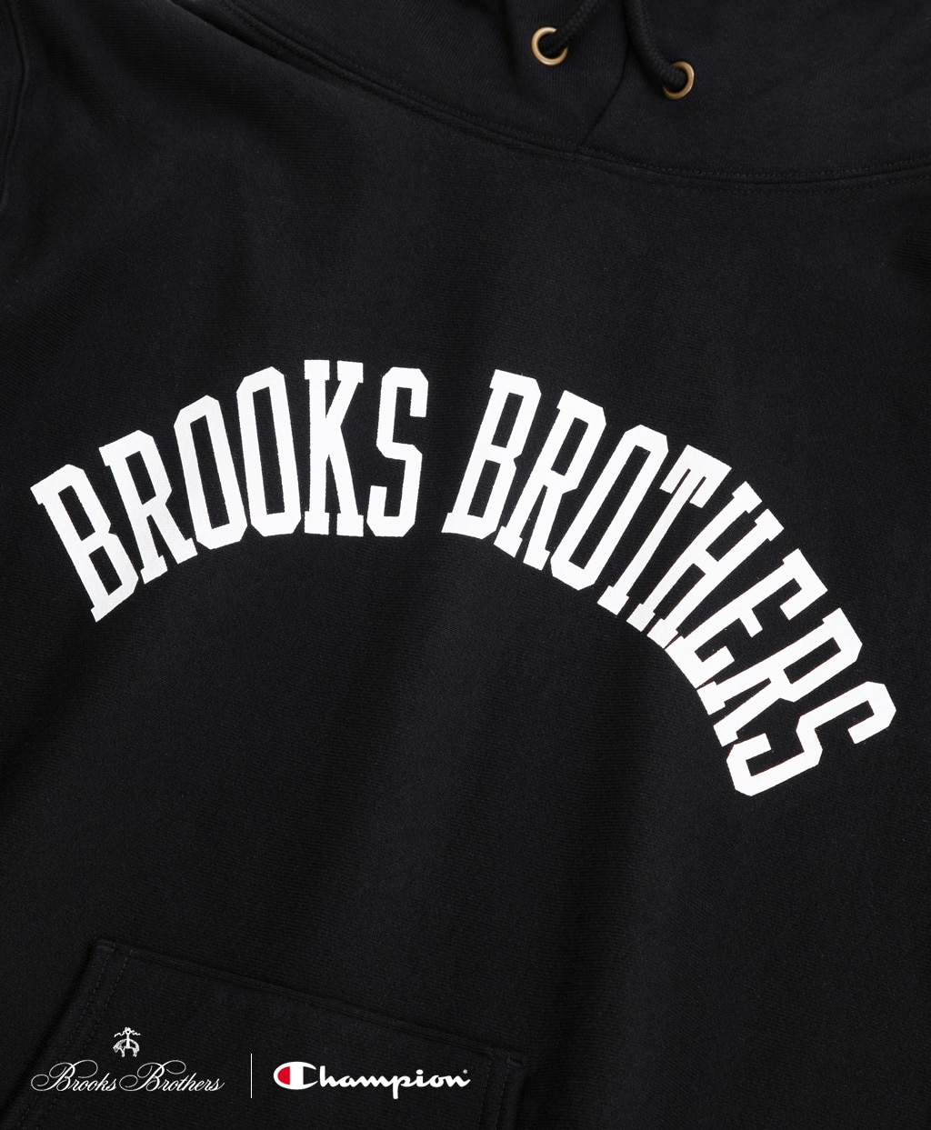 Brooks Brothers×Champion　USAコットン　ラバープリントロゴ　フーデッド　スウェットシャツ　Made in USA4