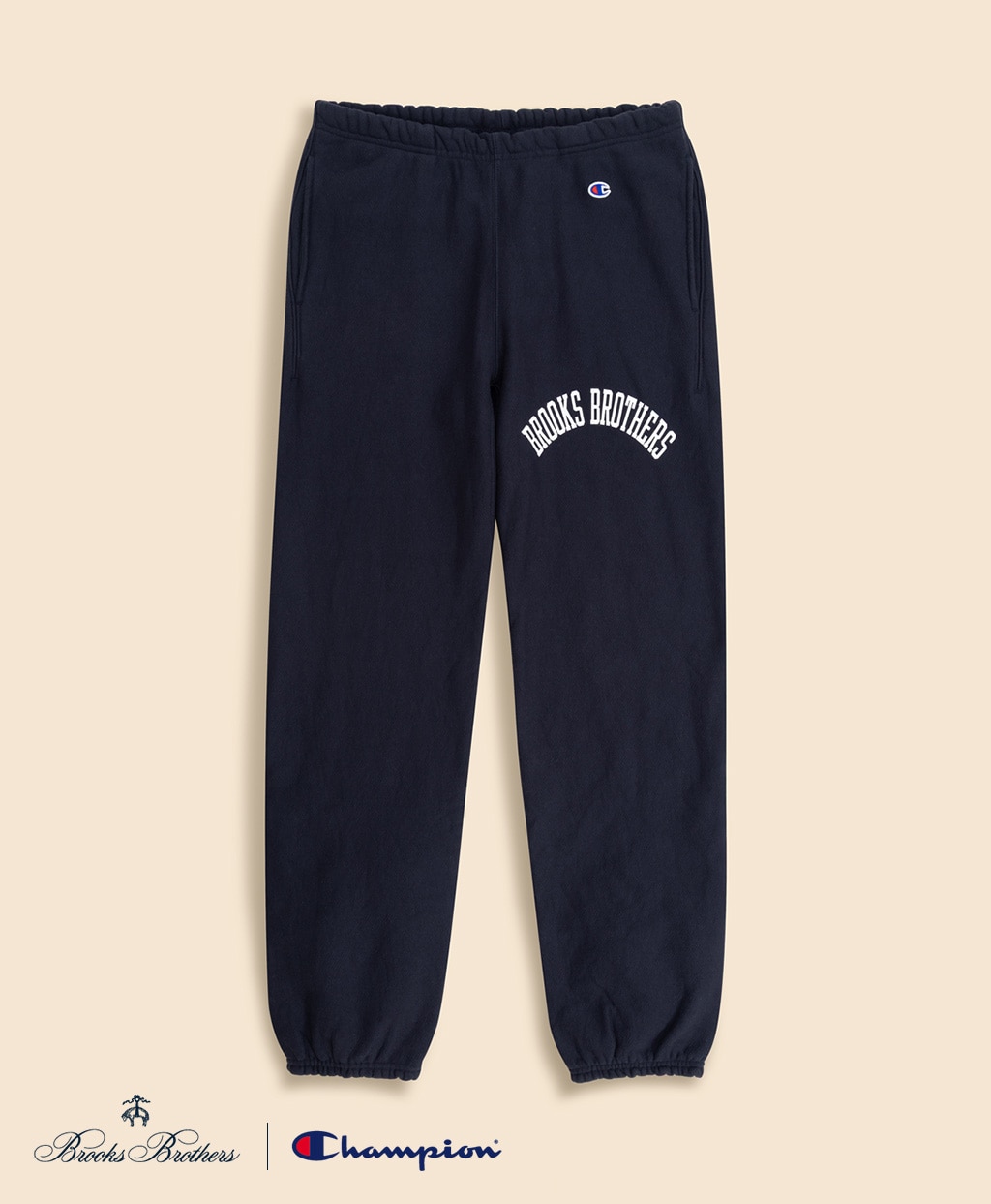 Brooks Brothers×Champion　USAコットン　ラバープリントロゴ　スウェットパンツ　Made in USA1