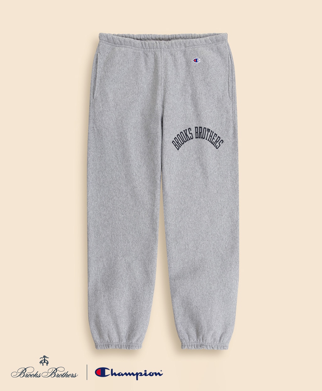 Brooks Brothers×Champion　USAコットン　ラバープリントロゴ　スウェットパンツ　Made in USA1