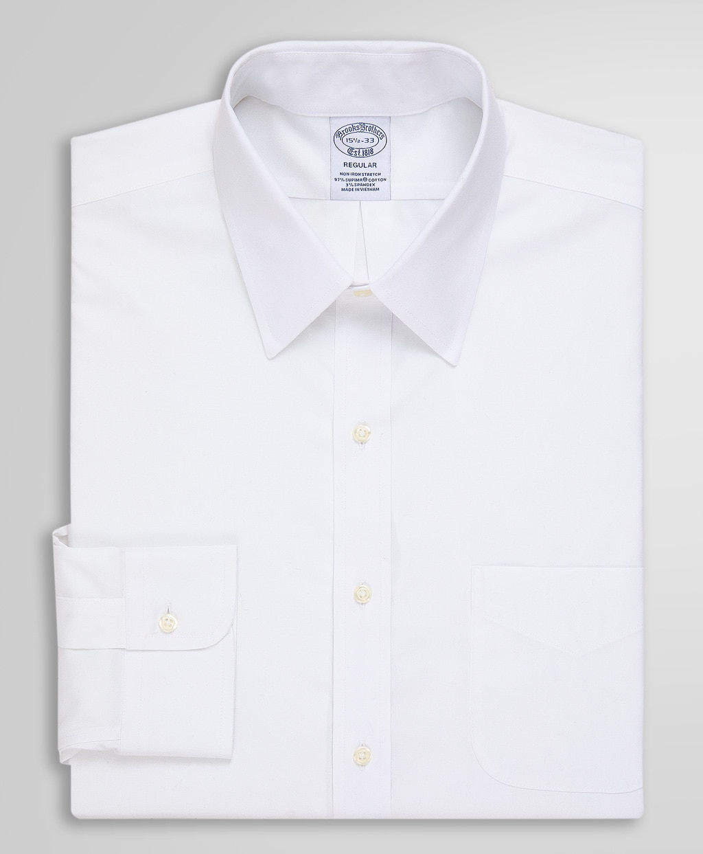 【刺しゅう対象ドレス&シャンブレーシャツ】ノンアイロン　スーピマコットンストレッチ　ドレスシャツ　Regular Fit4