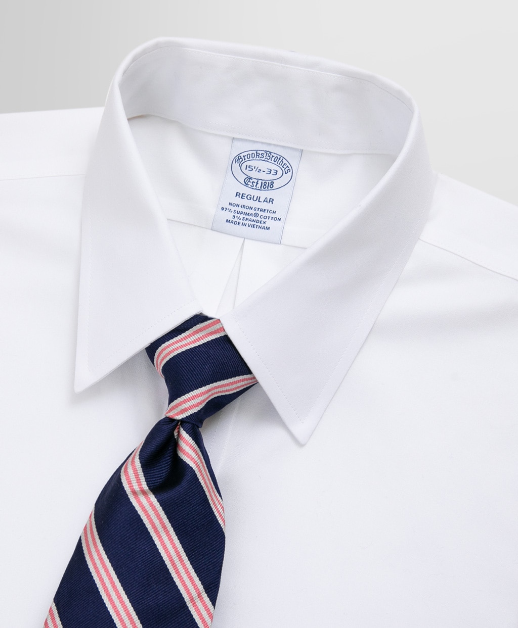 【刺しゅう対象ドレス&シャンブレーシャツ】ノンアイロン　スーピマコットンストレッチ　ドレスシャツ　Regular Fit5