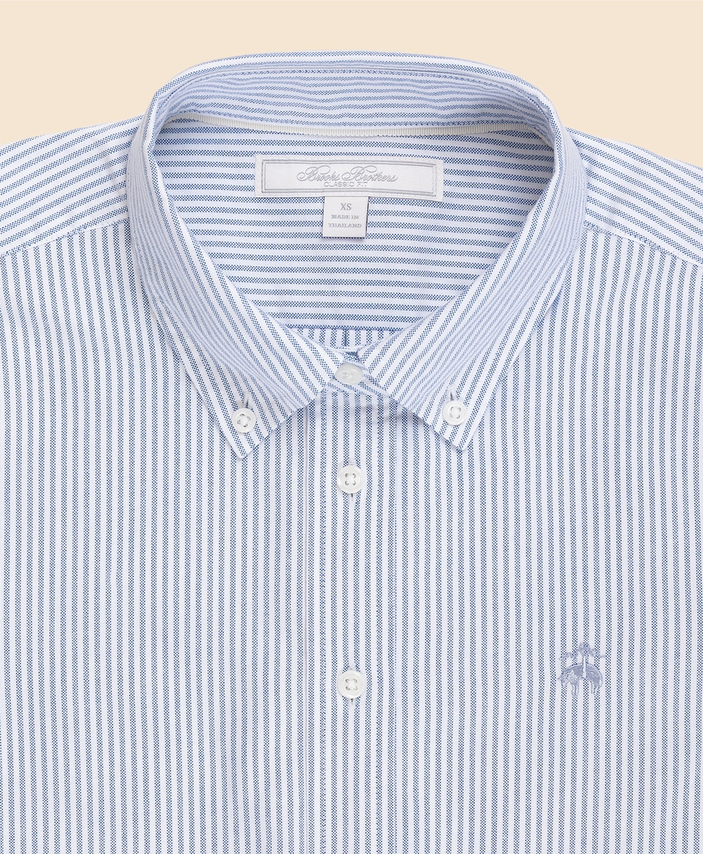 【刺しゅう対象GFロゴ入りウィメンズシャツ】オックスフォード　キャンディストライプ　GFロゴ　ボタンダウンシャツ　Classic Fit4