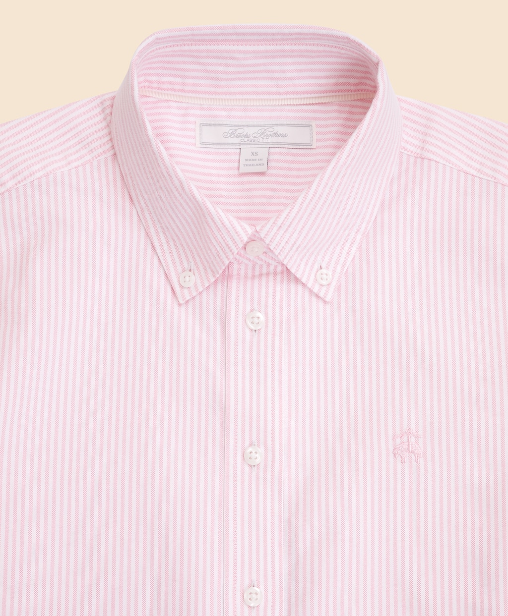 【刺しゅう対象GFロゴ入りウィメンズシャツ】オックスフォード　キャンディストライプ　GFロゴ　ボタンダウンシャツ　Classic Fit4
