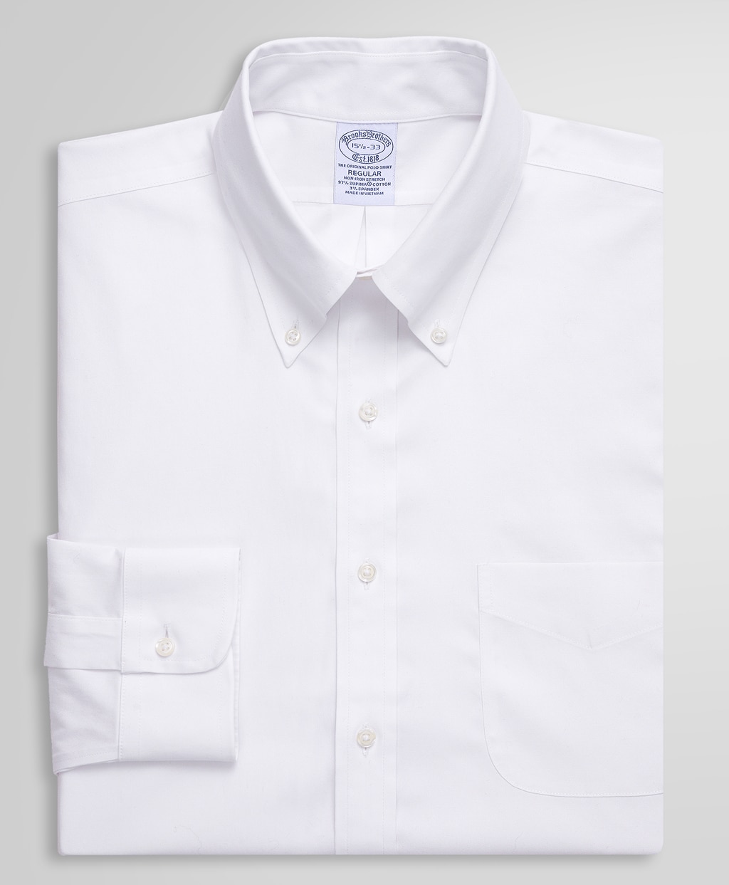 【プリント対象メンズドレスシャツ】 ノンアイロン スーピマコットンストレッチ ピンポイントオックスフォード ドレスシャツ Regular Fit3